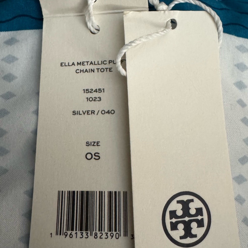 Tory Burch Ella Metallic Silver Tote - Picture 6 of 6